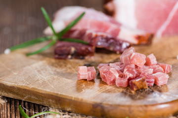 Portion of diced Ham