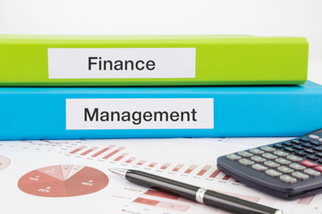 Finance and management documents with reports