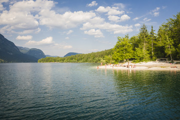 Mountain Lake bohinj in Julian Alps, Slovenia