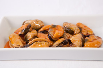 Tapa of marinated mussels