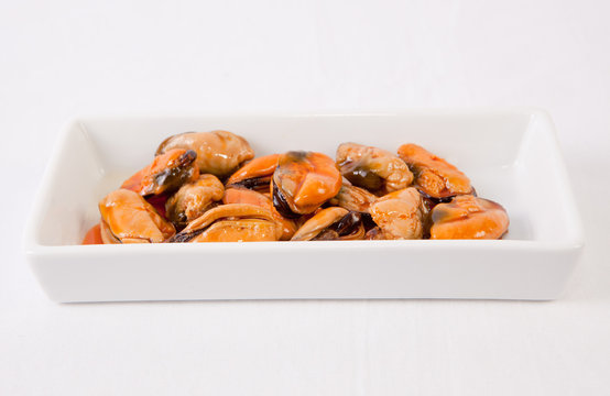Tapa of marinated mussels