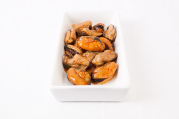 Tapa of marinated mussels