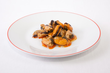 Tapa of marinated mussels