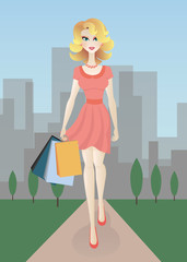Girl with shopping bags