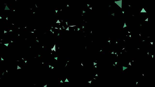 Green triangular particles incoming background