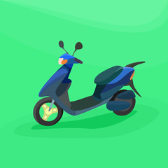 Illustration of a blue scooter