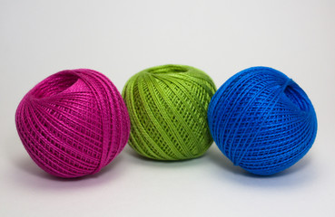 Colored yarn balls 