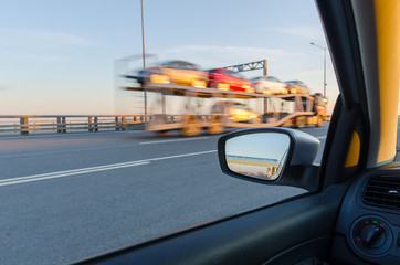 blurred action from car
