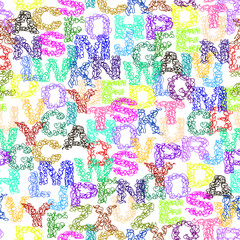 Doodle alphabet pattern