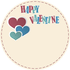 happy valentine card circle text and tree heart