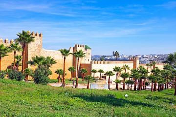 Old city walls in Rabat, Morocco - obrazy, fototapety, plakaty