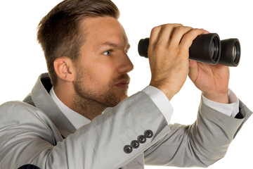 Manager mit Fernglas