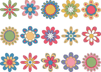 Fototapeta na wymiar colorful flower drawings