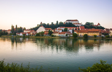 Fototapeta na wymiar small city near Bled, Slovenia