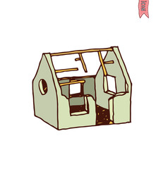 ruin House icon, vector illustration.