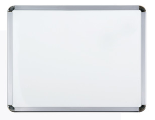 Empty whiteboard (magnetic board) isolated on white