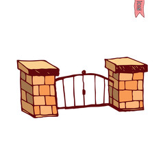 gate icon, vector illustration