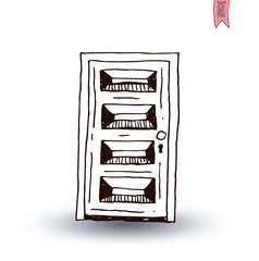 Door icon, isolated illustration vector.