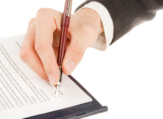 Signing the contract (agreement)