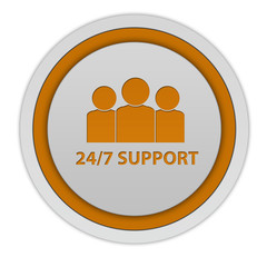 Support circular icon on white background