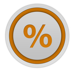 Percent circular icon on white background