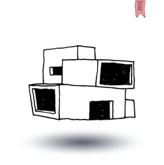 modern house, vector illustration.
