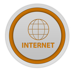 inernet circular icon on white background