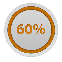 Sixty percent circular icon on white background