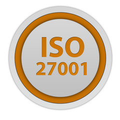 Iso 27001 circular icon on white background