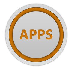 Apps circular icon on white background