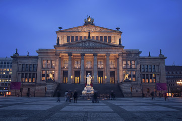 Night view of Konzerthaus in Berlin