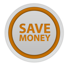 Save money circular icon on white background