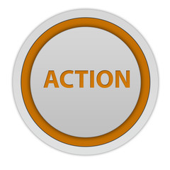 Action circular icon on white background