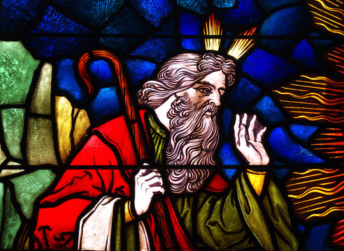 Moses in stained glass
