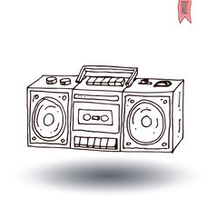 Vintage radio, vector illustration