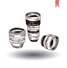 camera lens icon, vector illustration