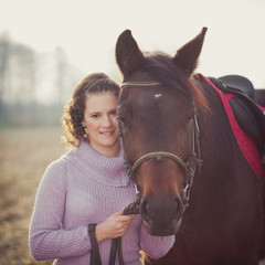 beautiful woman with horse