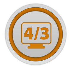 4/3 movie circular icon on white background