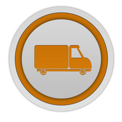 Truck circular icon on white background