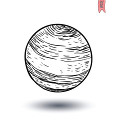 planet icon, hand drawn vector illustration.