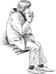 woman eating ice cream