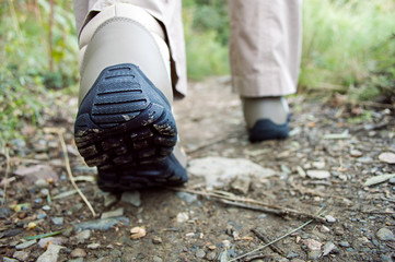 back of trekking boots