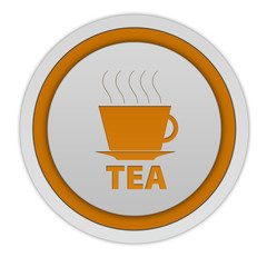 Tea circular icon on white background