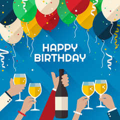 Birthday party. Announcement / poster / flyer / greeting card in