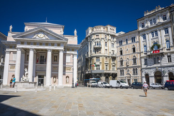 Naklejka na ściany i meble Beautiful architecture, and buildings of Trieste, Italy