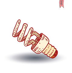 Fluorescent Light Bulb icon - vector illustration