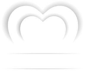 heart white with banner