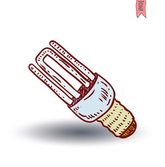 Fluorescent Light Bulb icon - vector illustration