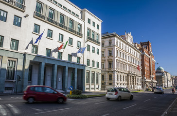 Fototapeta na wymiar Beautiful architecture, and buildings of Trieste, Italy 