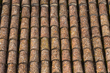 Background of old roof tiles